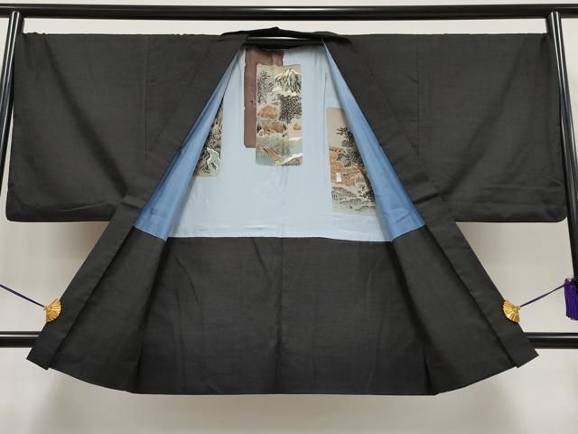 平和屋本店■極上　男性　紬　アンサンブル　黒地　逸品　CYAA2165s5 平和屋本店□極上 男性 紬 アンサンブル 黒地 逸品 CYAA2165s5 - メルカリ