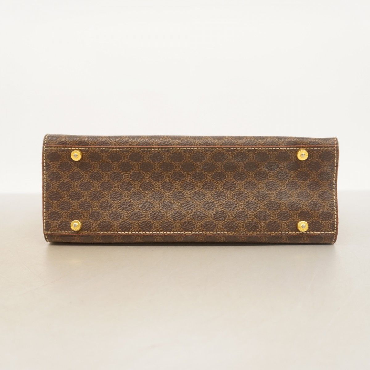 5ic3831-h】セリーヌ ポーチ マカダム PVC ブラック ゴールド金具  