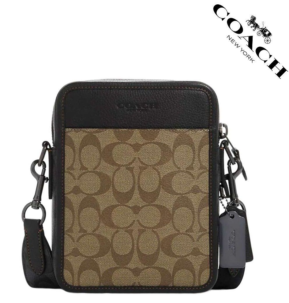 新品】 COACH コーチバッグ CC009 カーキ×ブラック ショルダーバッグ クロスボディー シグネチャー 斜めがけ アウトレット品 - メルカリ