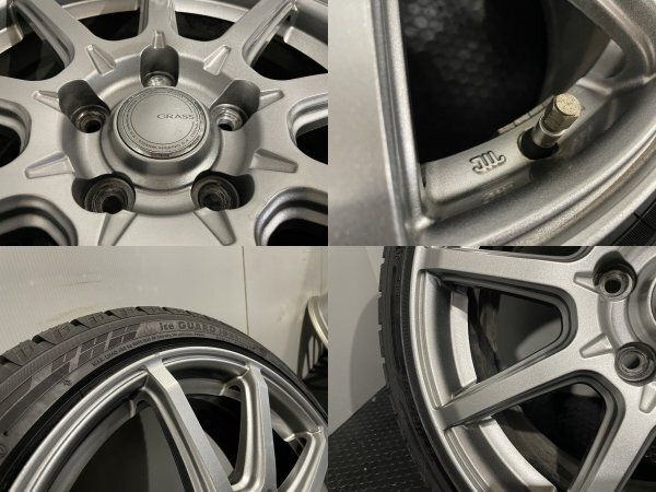 タイヤ走行短め【YOKOHAMA ice GUARD iG60 195/45R17】スタッドレス【GRASS 17インチ 7J5HPCD114.3+54】スイフトスポーツ等　(MTD590)