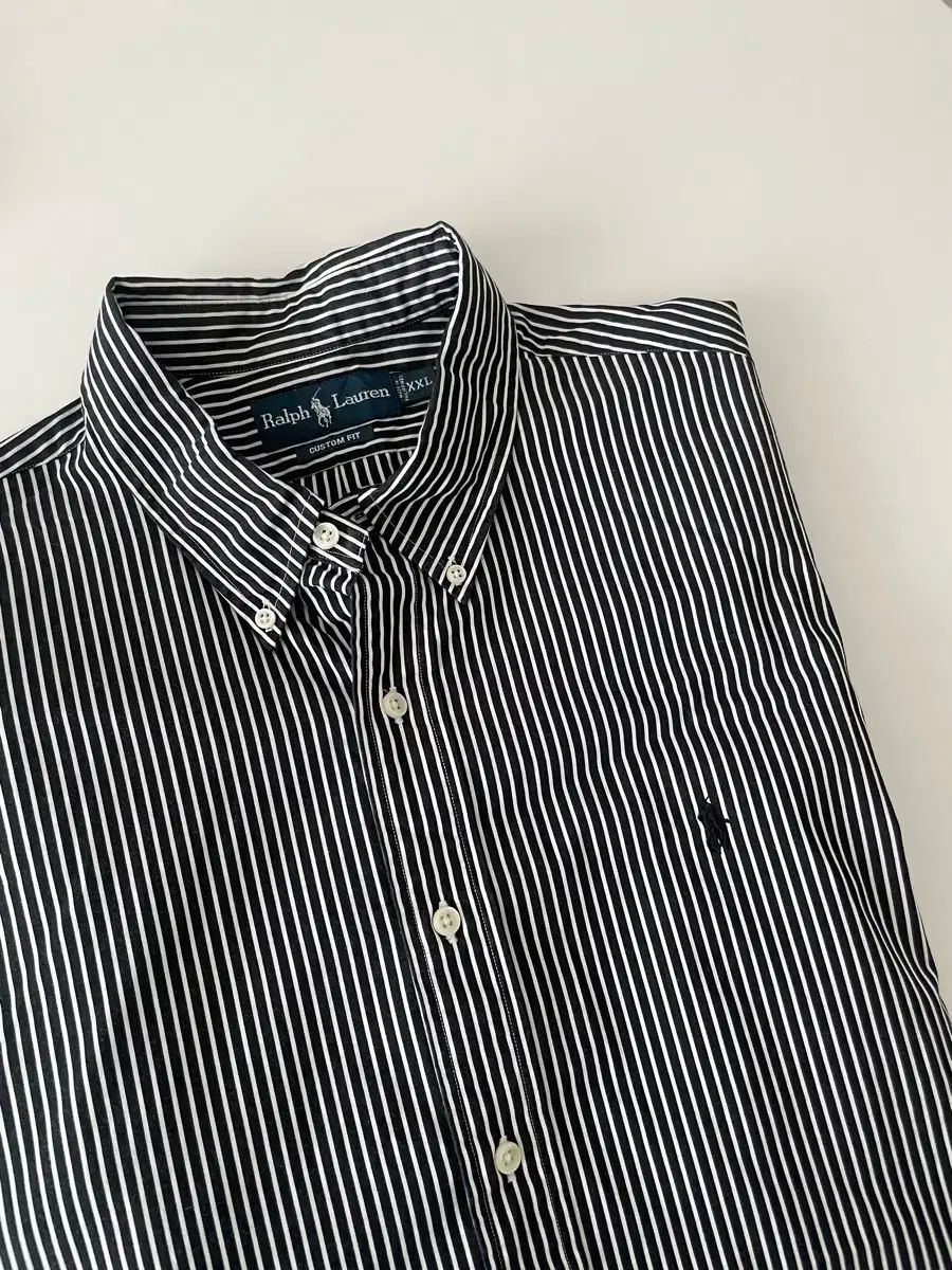 Polo ポロ Ralph Lauren ラルフローレン 黒 ストライプ スーツ シャツ 2XL