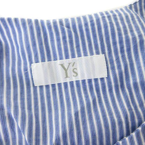 ワイズ Y's COTTON STRIPE FRONT DRAPE BLOUSE ノースリーブ