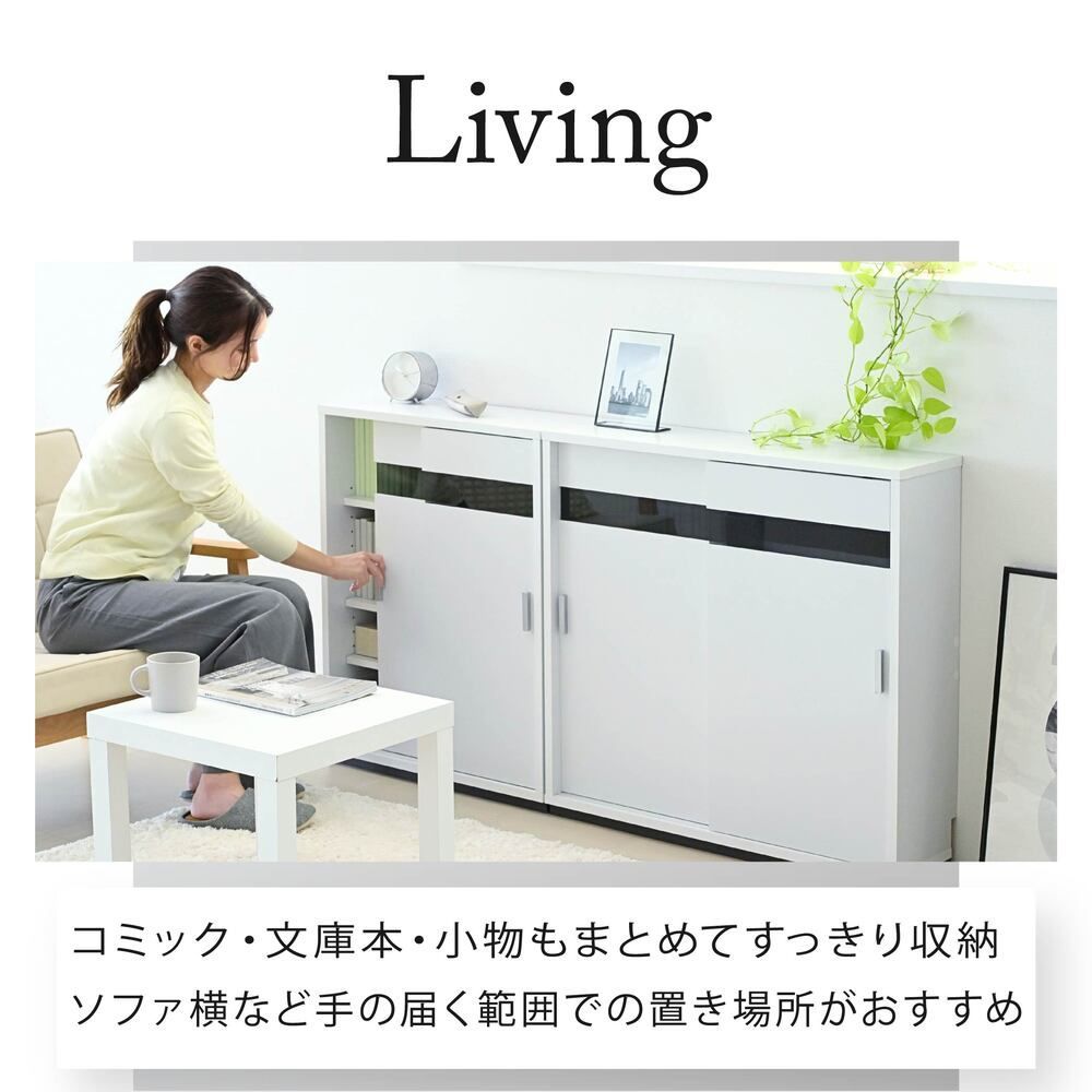 カウンター下収納 薄型 キャビネット 引き戸 カウンター下 キッチン 幅