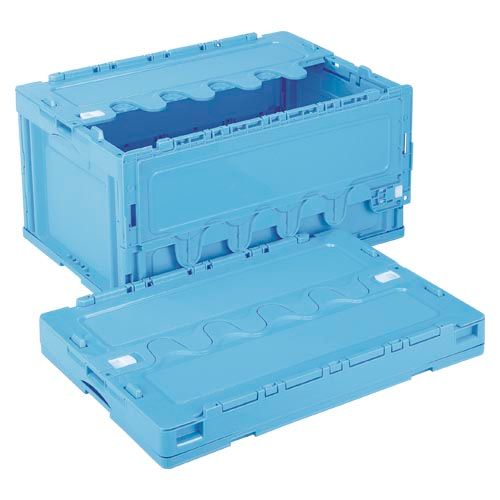 【新品・4営業日で発送】岐阜プラスチック工業 折りたたみコンテナ　フタ付／ブルー (CF-S76NR(ﾌﾞﾙｰ))
