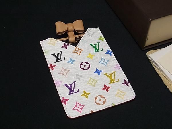 新品同様 LOUISVUITTON ルイヴィトン M92651 モノグラム マルチカラー エテュイ ミロワール コンパクトミラー 手鏡 ホワイト系 FA0537