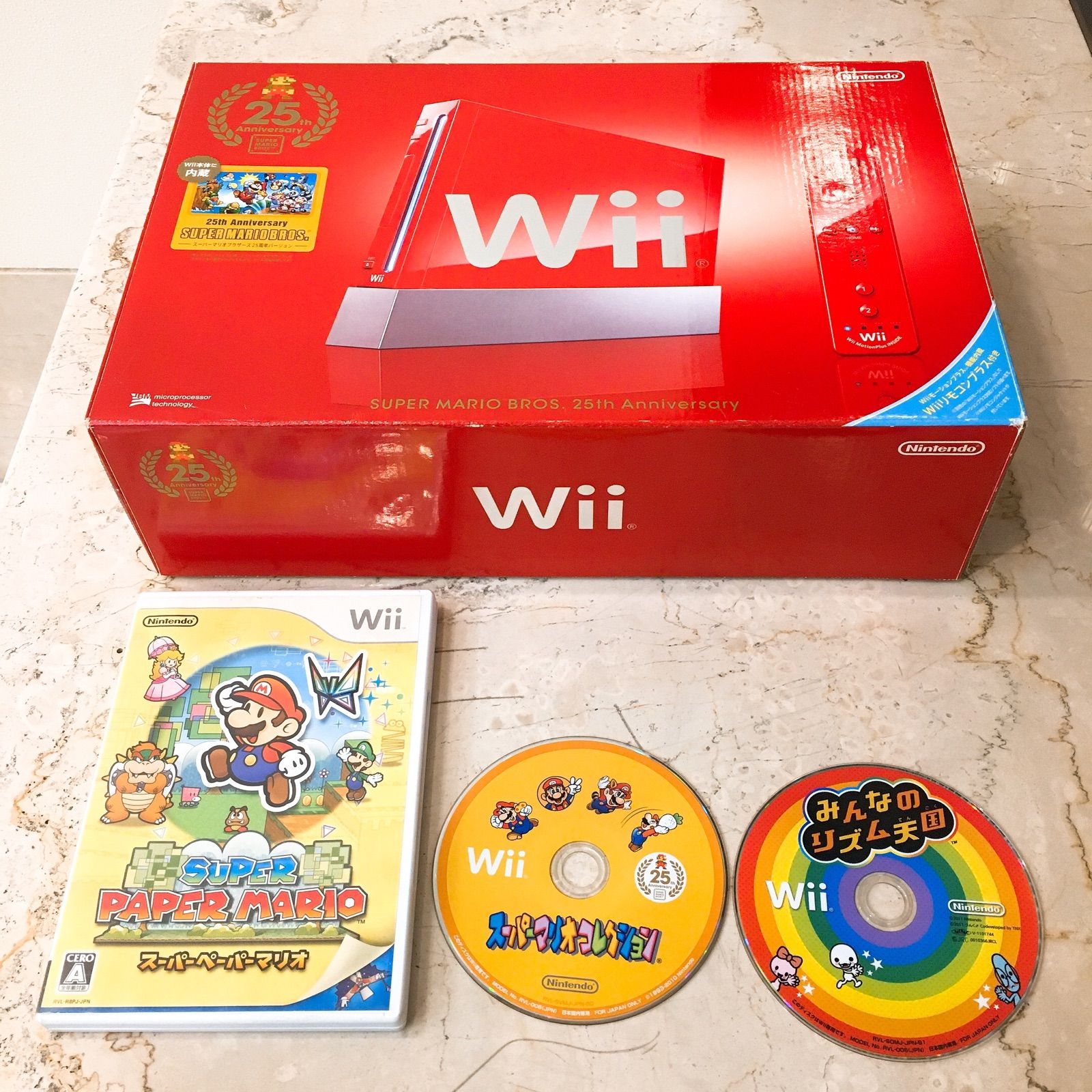 限定スーパーマリオブラザーズ25周年モデル 赤 Wii セット他 - 家庭用 