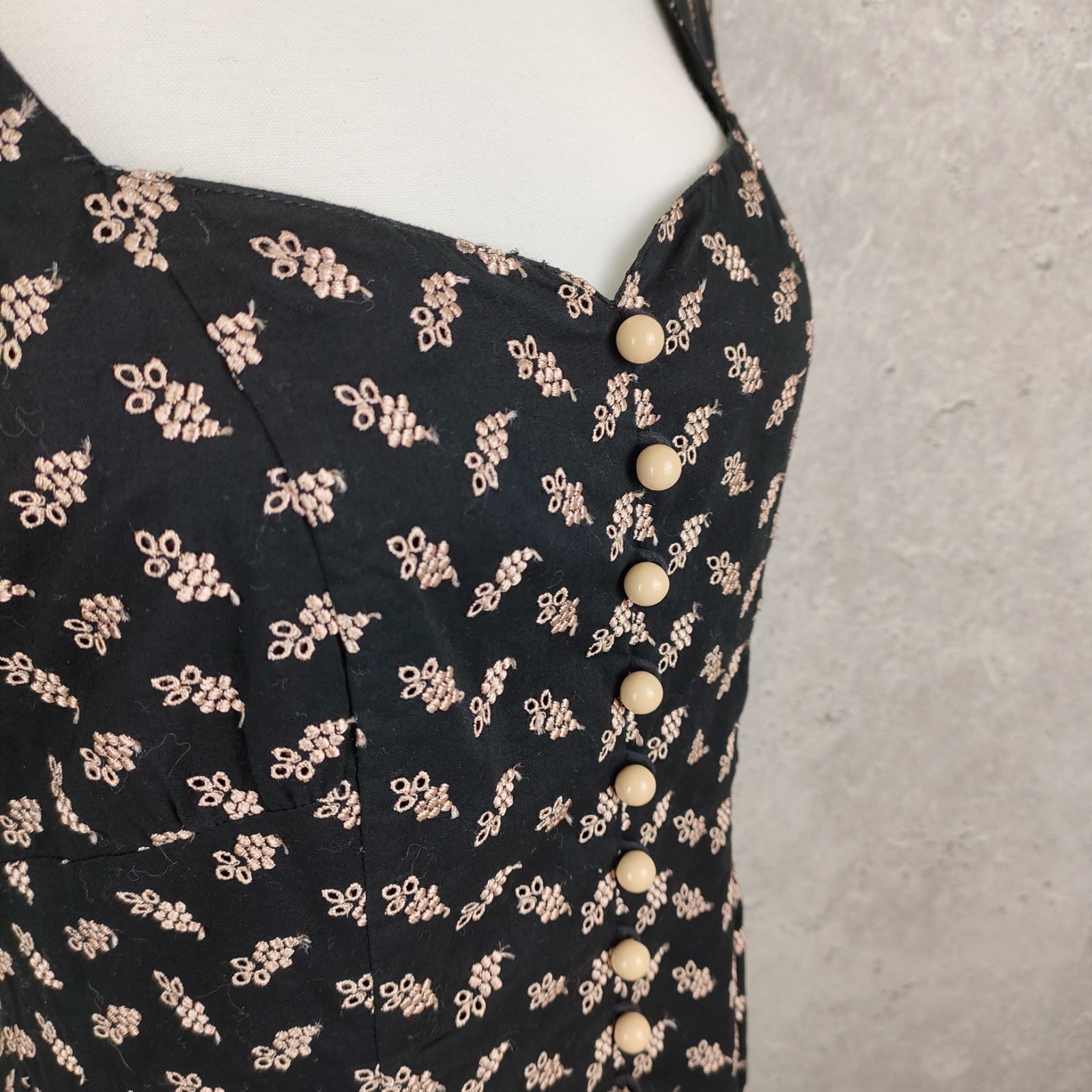 ✨JILL STUART✨ ジルスチュアート パフスリーブ ワンピース 刺繍 S 