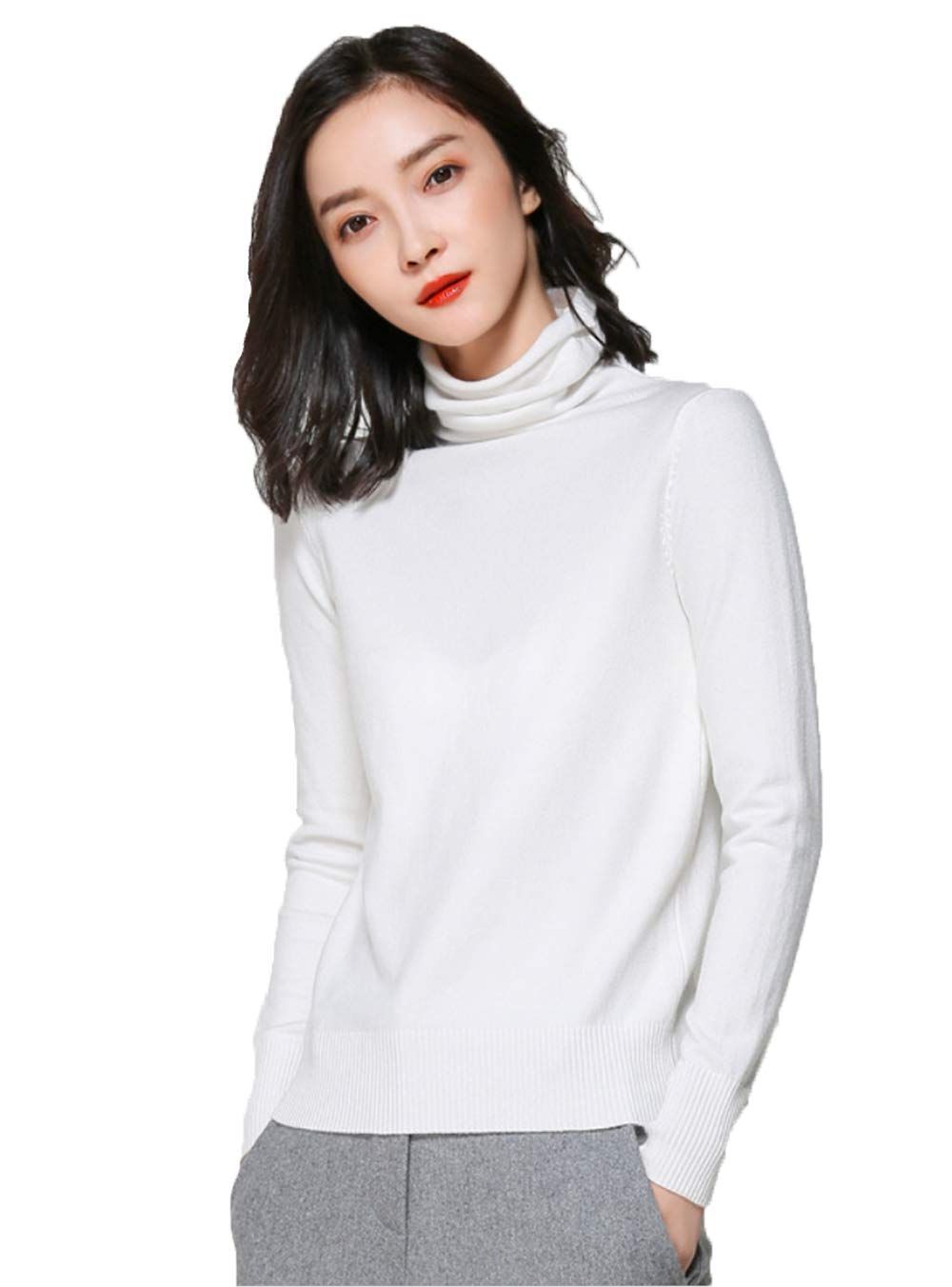 【数量限定】カットソーストレッチ 柔らか カシミヤ セーター タートルネック レディース 長袖 プルオーバー 12カラー 冬 ニット 秋冬 [もえみ]