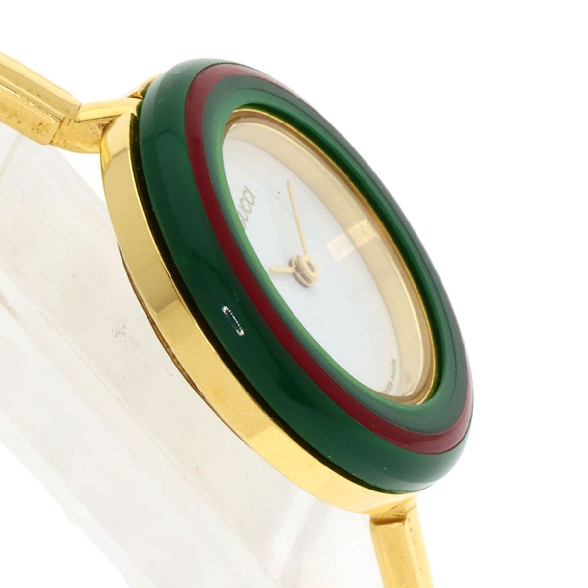 GUCCI GUCCI チェンジベゼル レディース 腕時計 GP クオーツ ホワイト