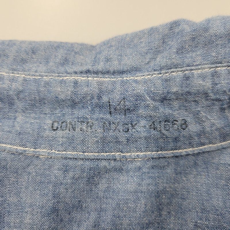 中古品】 U.S.NAVY ユーエスネイビー M-43 LS CHAMBRAY SHIRT