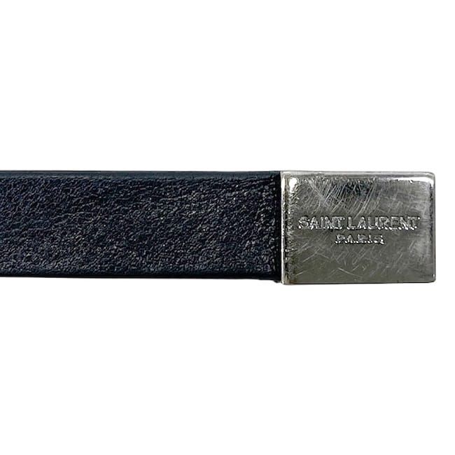 SAINT LAURENT カサンドラレザーブレスレット ブラック サンローラン ブレスレット ブラック カサンドラ 美品 レザー