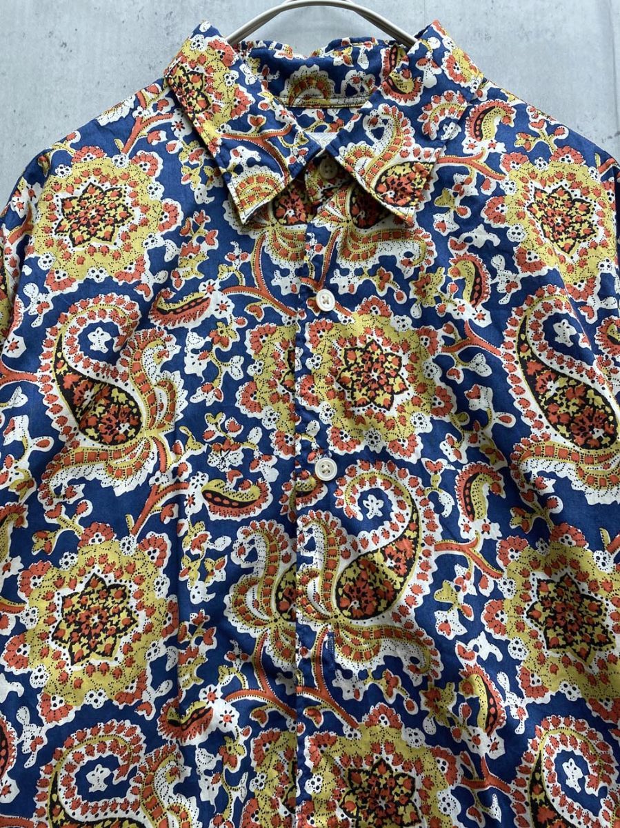 SALE★ソレイアード オーバーシャツ SOULEIADO ソレイアード 長袖 シャツ sizeS/オレンジx紺