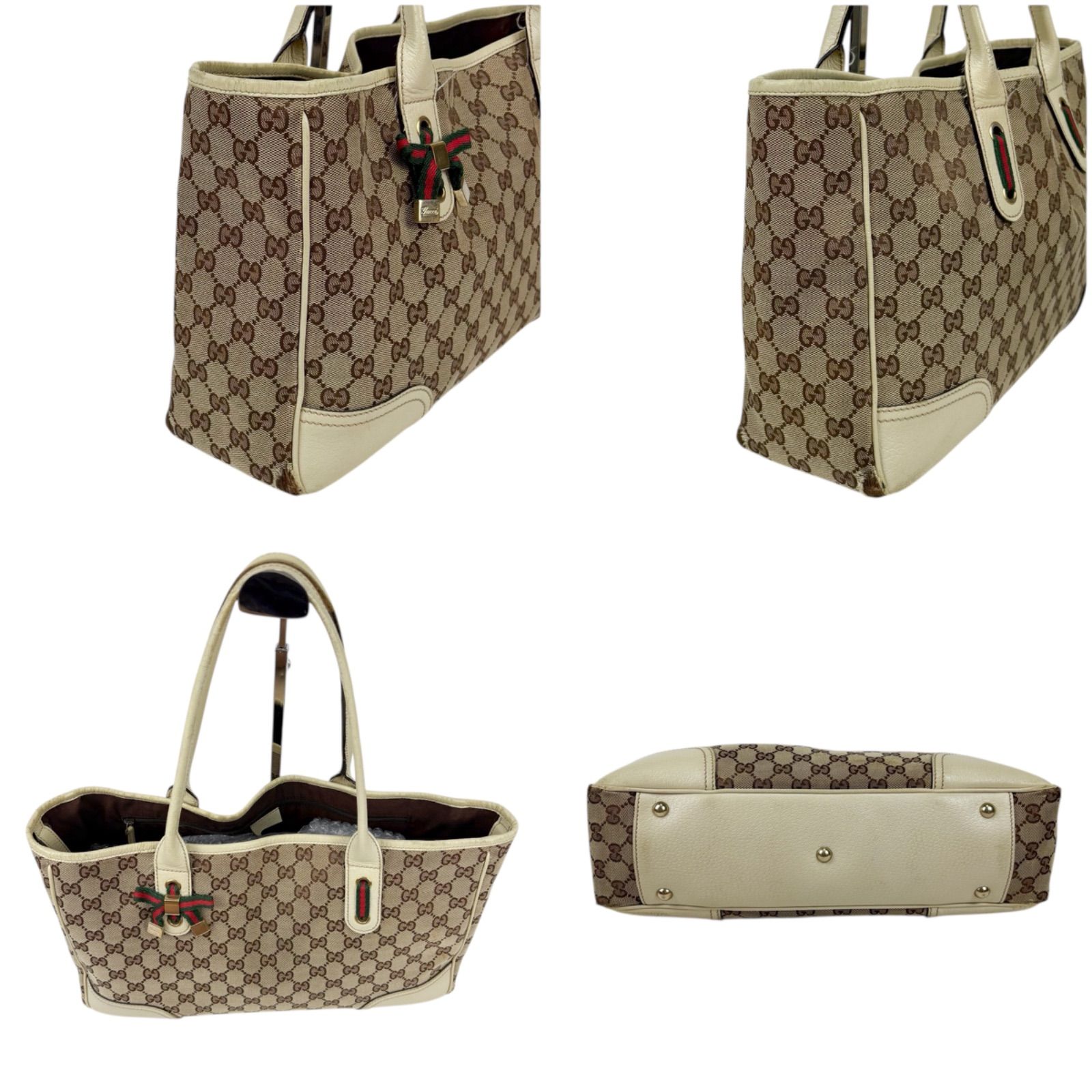 グッチ GUCCI トートバッグ シェリーライン リボン GGキャンバス