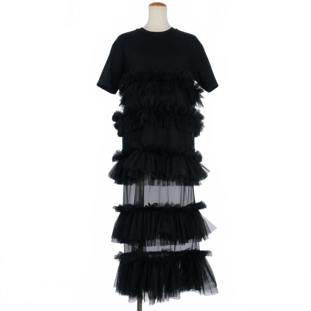 ヴィヴィアーノ VIVIANO 25SS チュール レースワンピース 半袖 クルー  