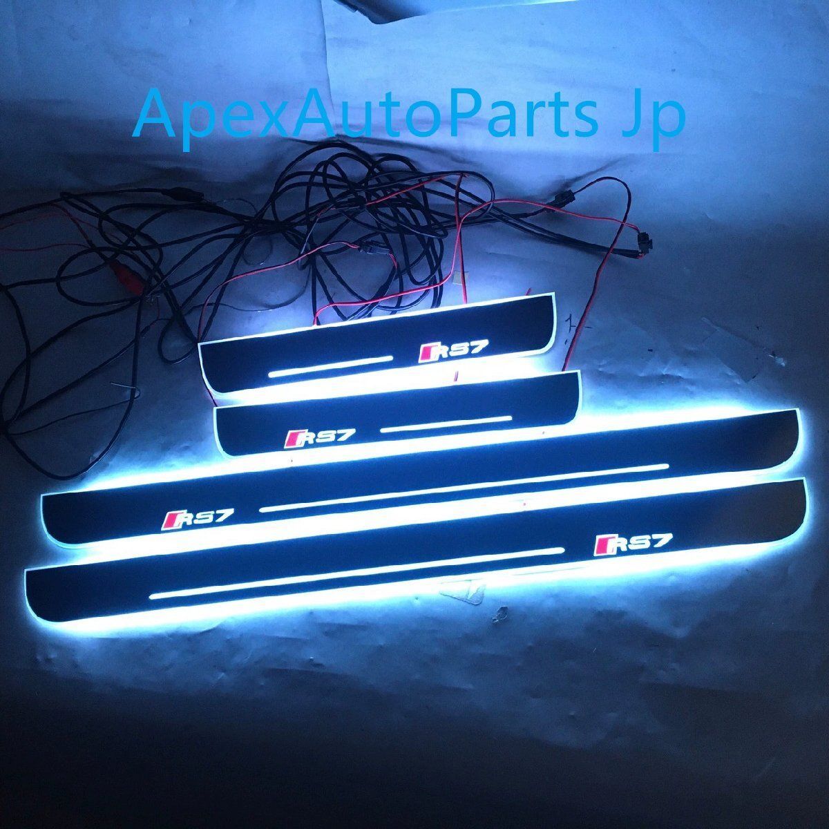 アウディRS7 A7 LED7色チェンジイルミネーションサイルステップ ウェルカムステップ 4Pセット
