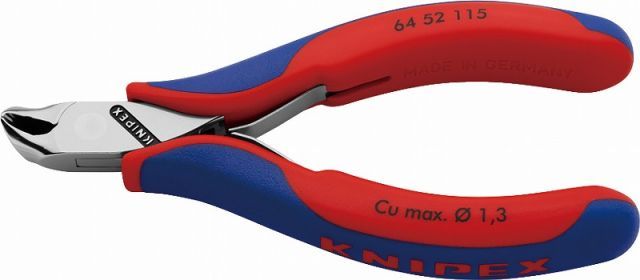 KNIPEX エレクトロニクスエンドカッティングニッパー115mmコンフォートハンドル6452-115