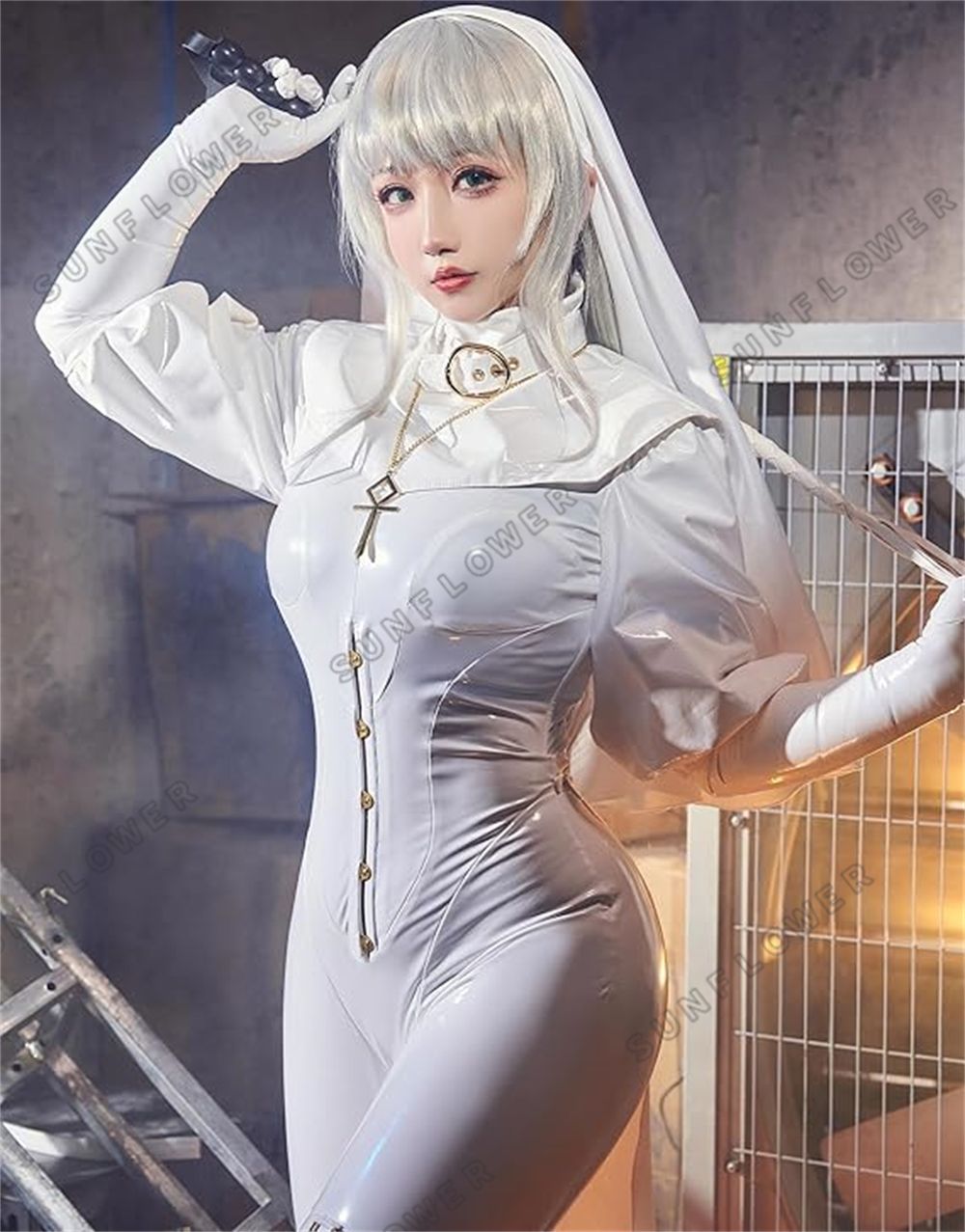 七つの大罪修道女ラバーコスプレ衣装 5点セット　ラバー　ラテックス製品 修道女 シスターコスプレ 衣装 - 修道女 シスター（illustration