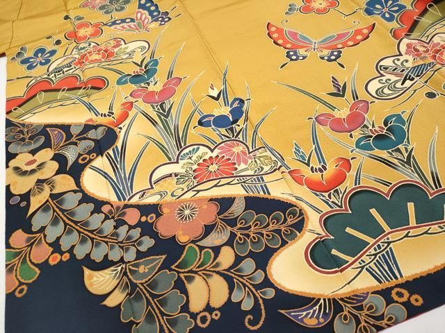 平和屋本店□極上 手ざし京紅型染・宮崎紅型 宮崎良次 振袖・長襦袢