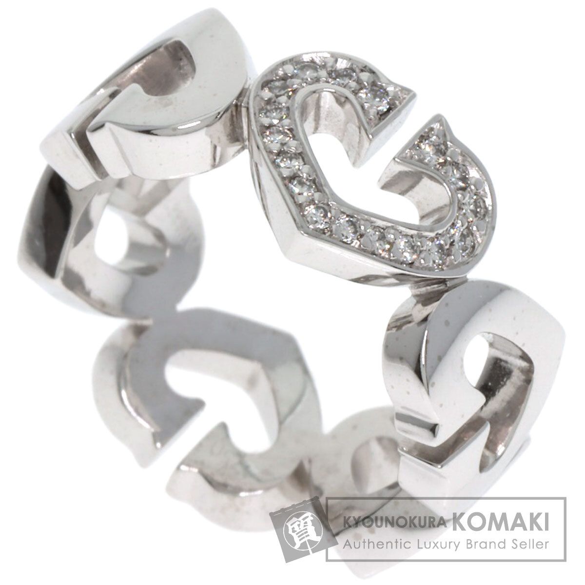 CARTIER カルティエ Cハート ダイヤモンド 47 リング 指輪 K18WG レディース