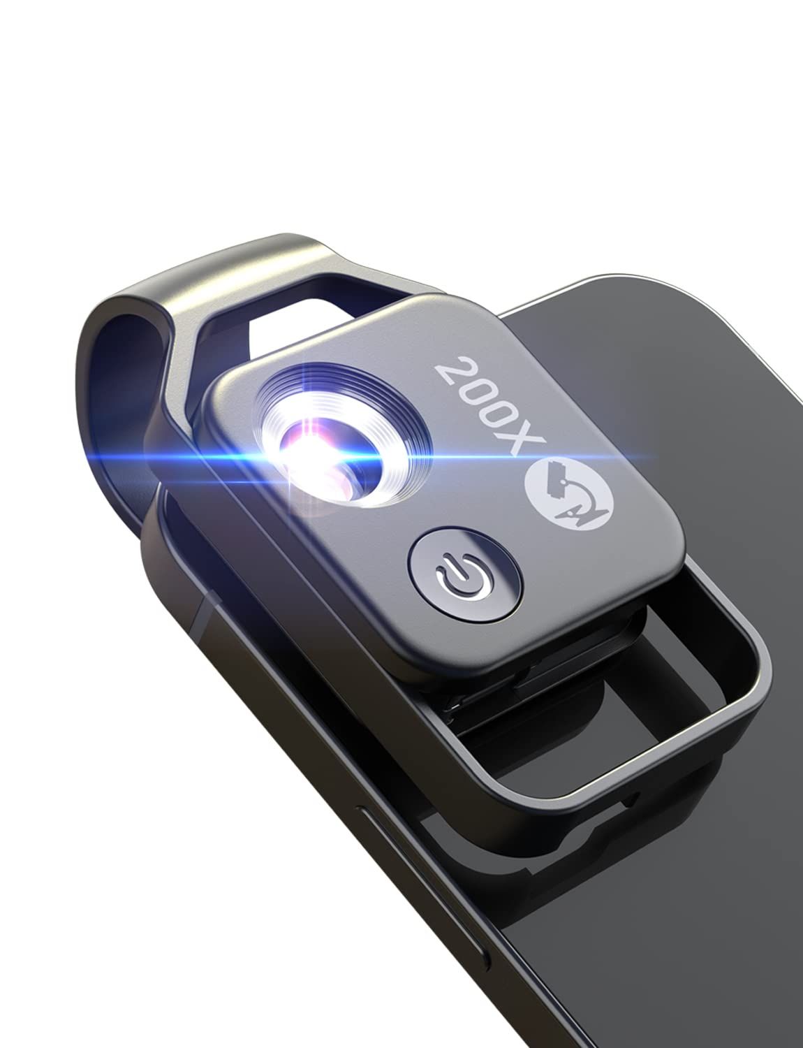 CPLレンズ|LEDライト付き携帯電話顕微鏡 ユニバーサル電話クリップ付き200倍ポケット顕微鏡 iPhone|Andriod電話対応 - 子供と大人のためのマイクロワールドを楽しむための最高のポータブル顕微鏡 ホワイト