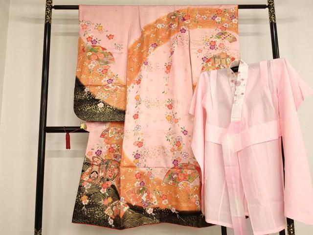 平和屋着物[]七五三 女の子 7歳 祝着 四つ身 長襦袢(無双仕立て