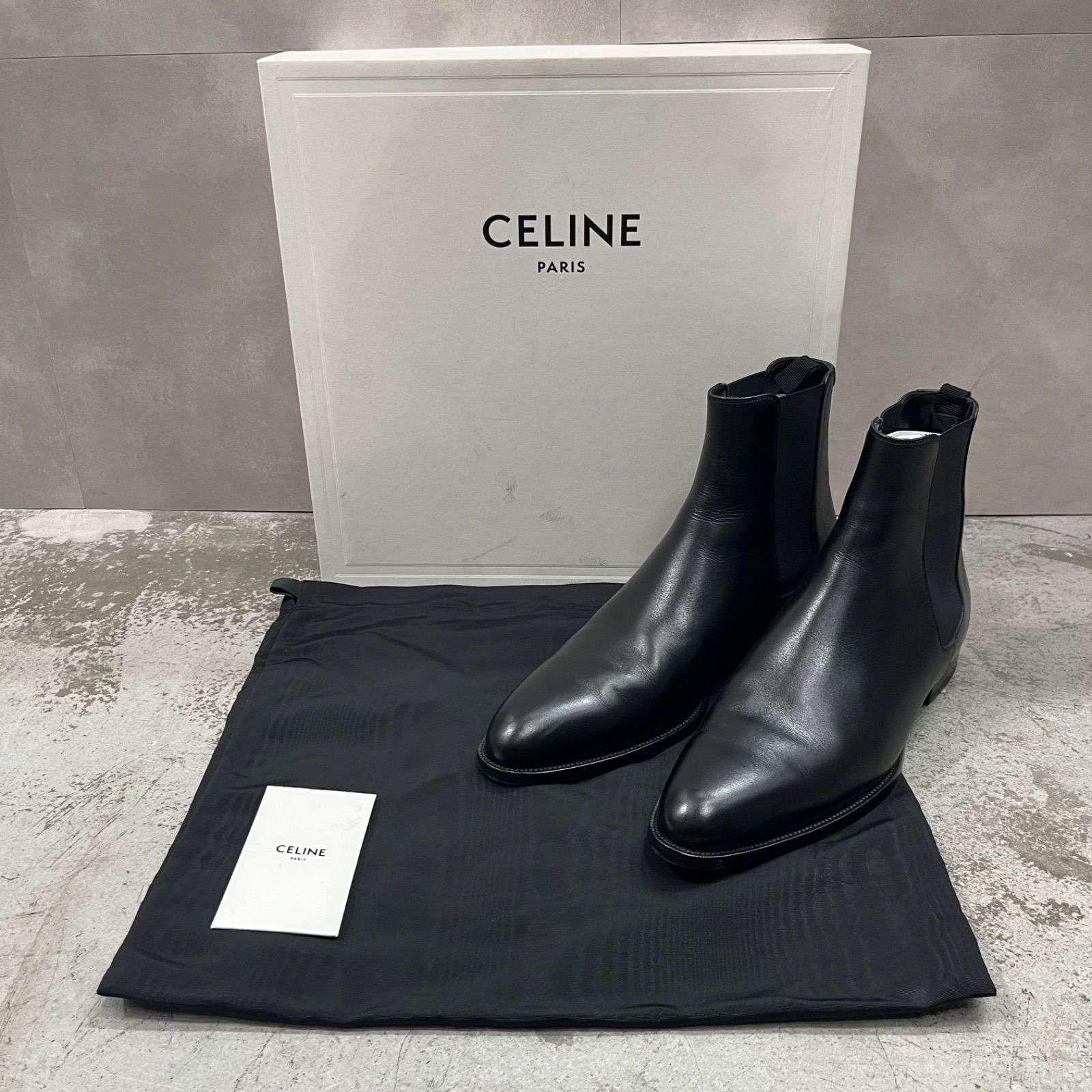 CELINE レザー チェルシーブーツ セリーヌ 4328153174C ブラック 43 