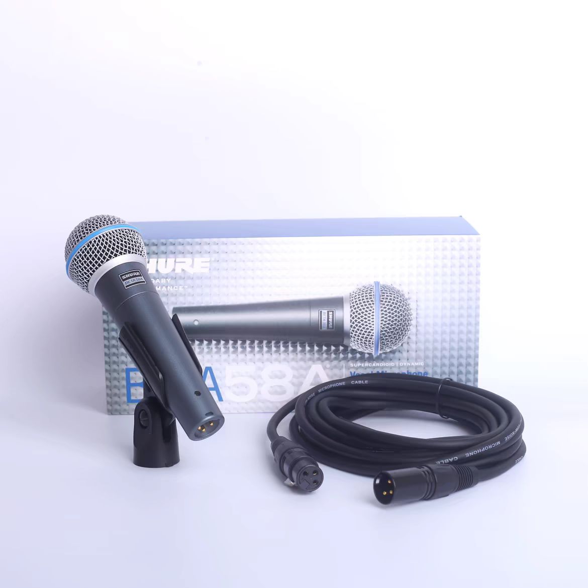 SHURE シュア ダイナミックマイク BETA 58A (マイク + ケーブル )2点セット シュア