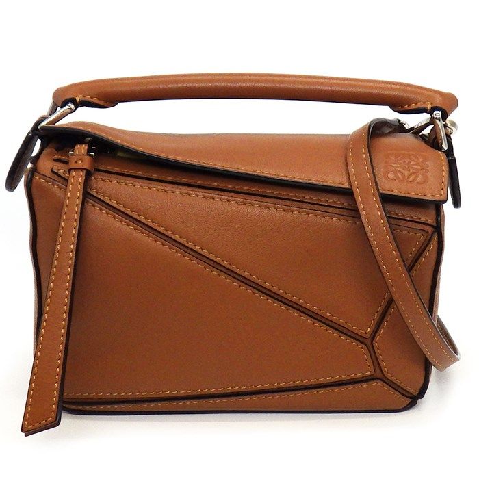 ロエベ LOEWE ハンドバッグ ショルダーバッグ パズル エッジバッグ ミニ A510P88X262530 タン クラシック カーフスキン シルバー金具