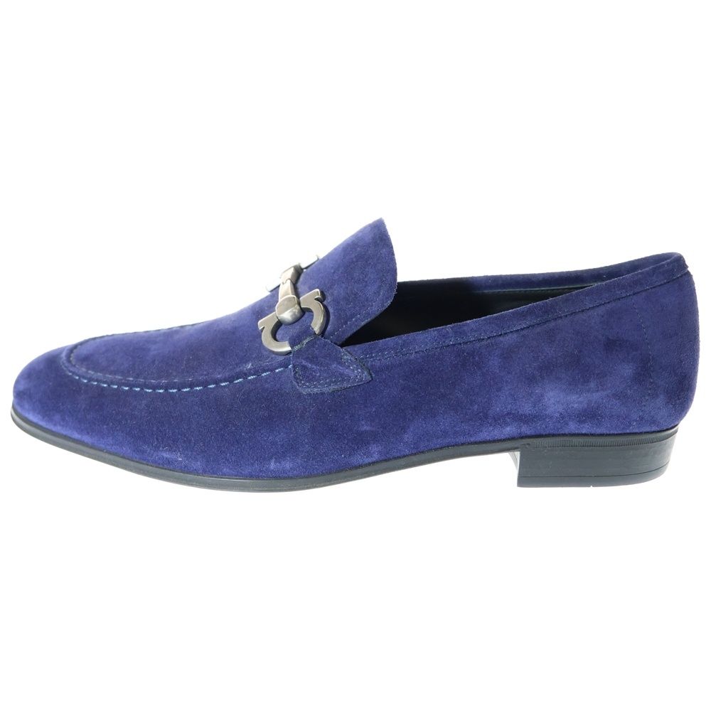 FERRAGAMO フェラガモ ロゴホースビット スリッポン ローファー ネイビー LC54933