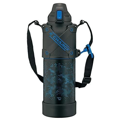 象印マホービン 水筒 シームレスせん スポーツタイプ 大容量 1.5L 直飲み ステンレスクールボトル ブル―ブラック せんとパッキン一体化 お
