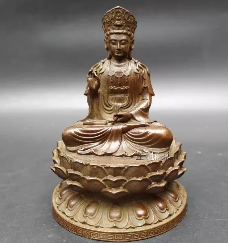 純真鍮製 精密彫刻 柳枝観音菩薩像 仏壇供養 家庭守護 開運風水