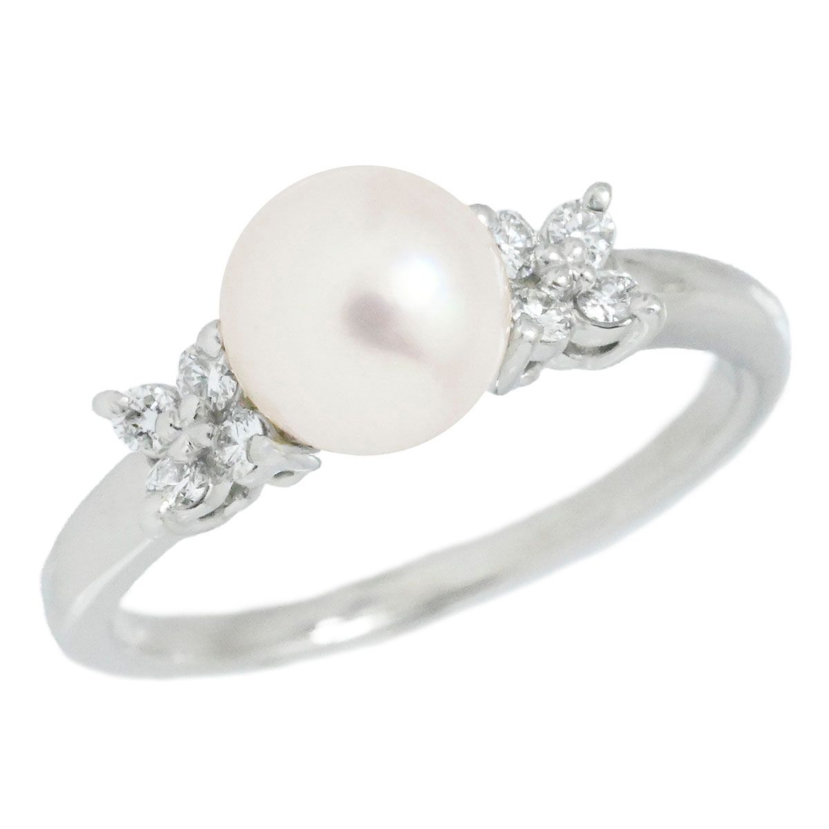 タサキ TASAKI タサキ Pt900 プラチナ パール ダイヤ0.11ct リング 12号