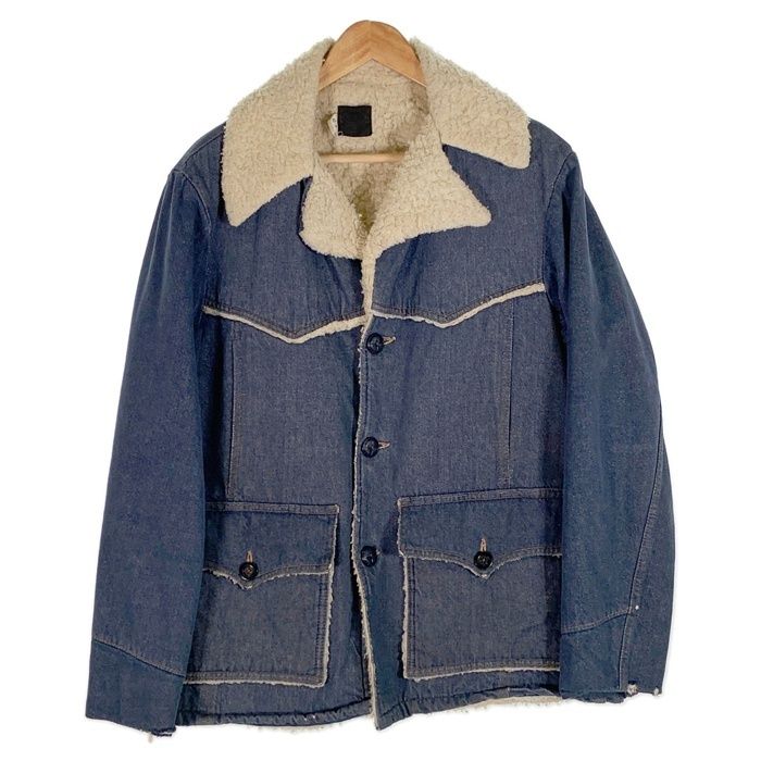 70's Sears シアーズ ROEBUCKS ランチコート デニム ボア インディゴ Size 40-R
