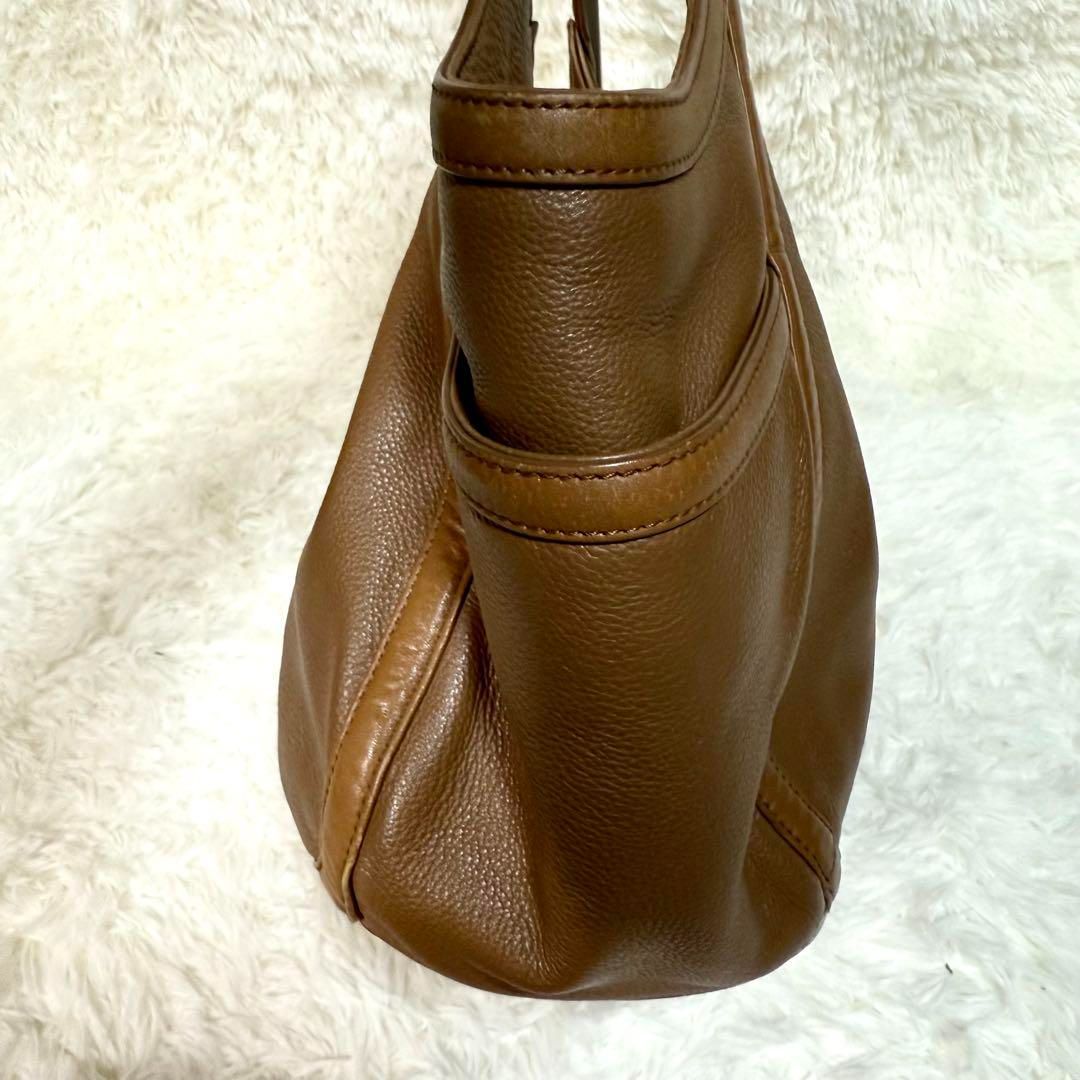 TORY BURCH トリーバーチ ロゴレザーハンドバッグ シボ革トート