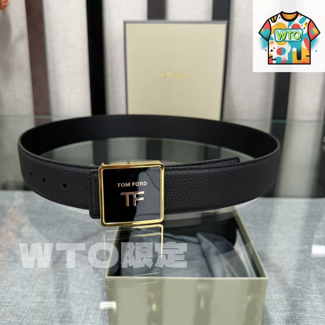 TOM FORD ブラックレザーベルト トムフォード レザーベルト ブラック ベルト
