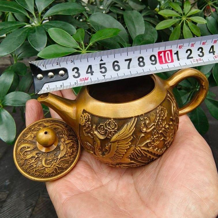十二支龍頭茶壺 龍鳳壺 銅壺徳利 茶道具 煎茶器 装飾品 工芸品 美術品 置物 銅器 浮彫龍鳳茶壺 酒壺 茶道具 装飾品 工芸品 置物 - メルカリ