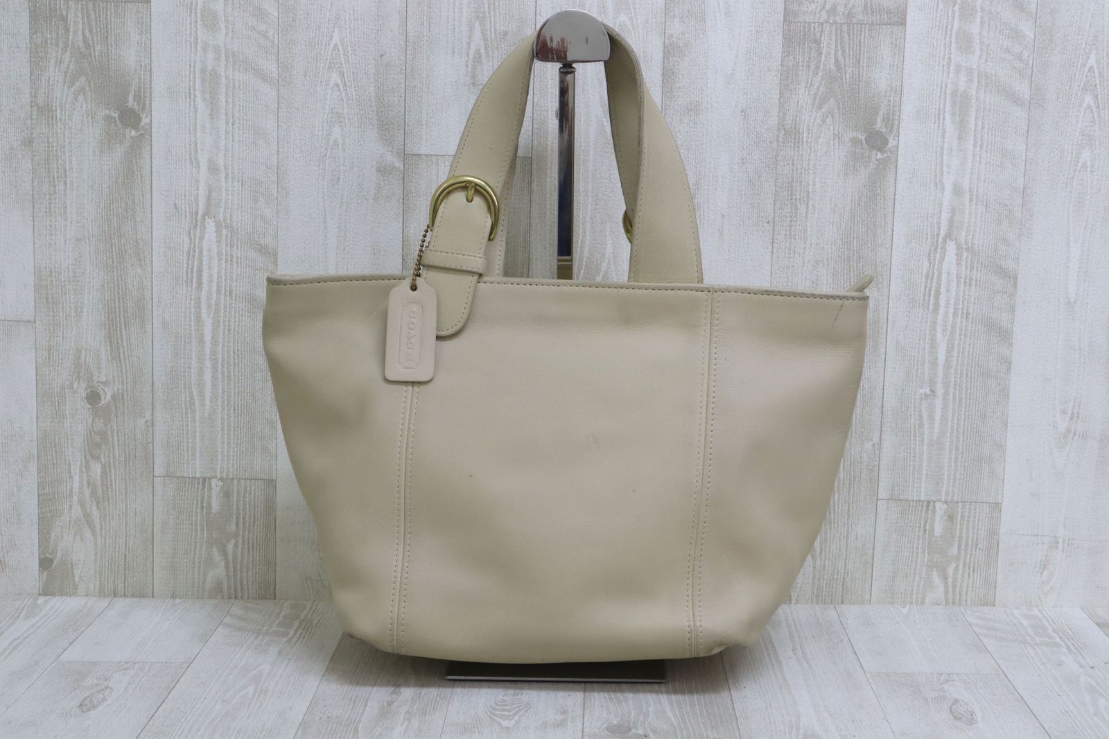 タイムセール！コーチ☆old coachベージュ レザーハンドバッグ USA製 COACH オールド コーチ レザー ハンドバッグ ベージュ