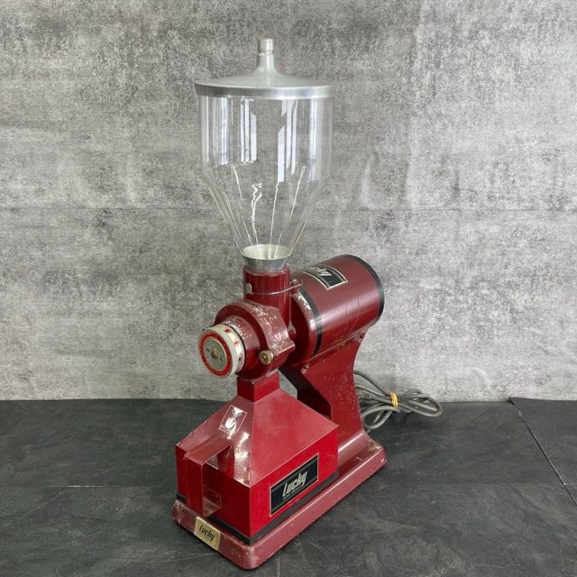 レトロ コーヒーミル 動作保証 Lucky LM-400 ラッキーコーヒーマシン ワインレッド 昭和レトロ|514144