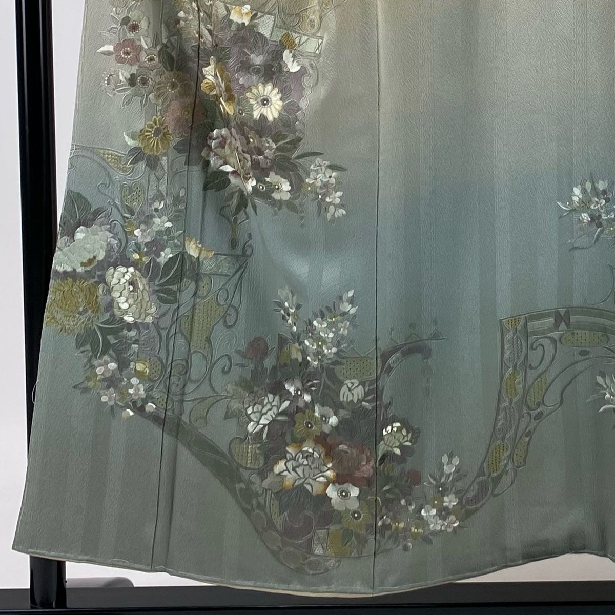 翠山刺繍　着物　正絹　鳥　花 翠山刺繍 着物 正絹 鳥 花