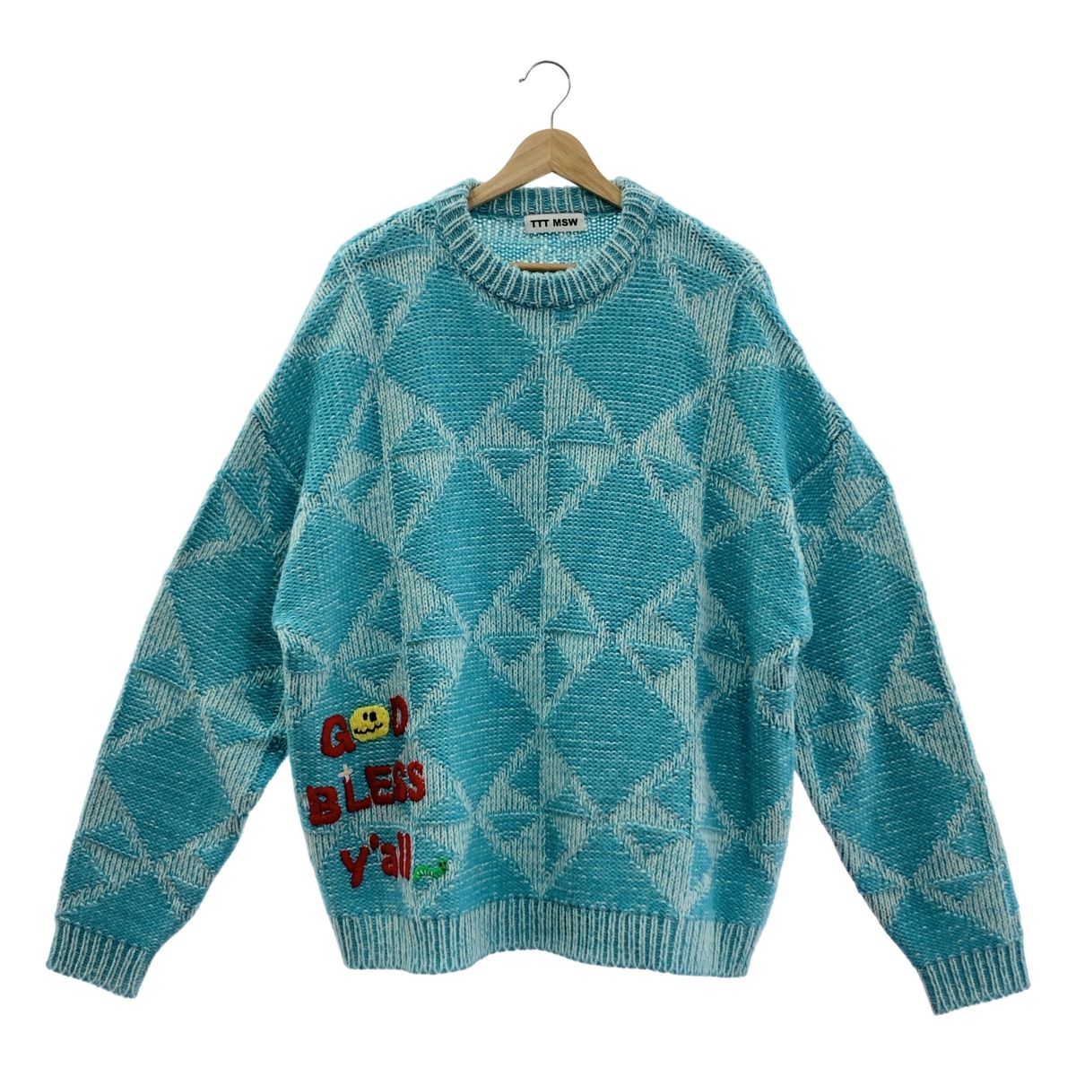 TTT MSW / ティー | Quilt Pattern Knit アルパカ混 キルト クルー