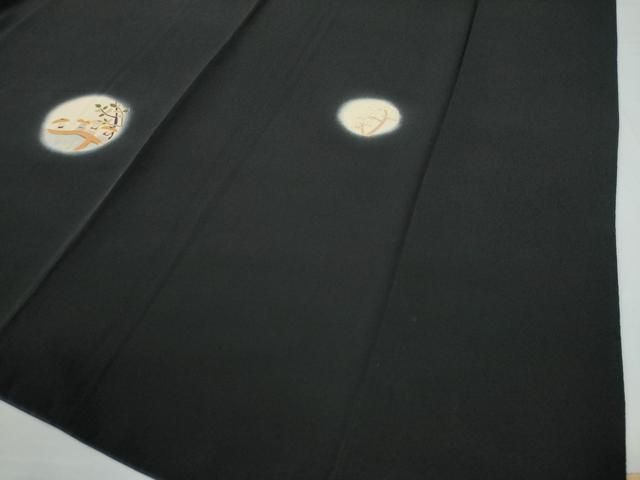 平和屋着物○訪問着 風景枝花文 蛍暈し 黒地 正絹 逸品 CAAW7798yc