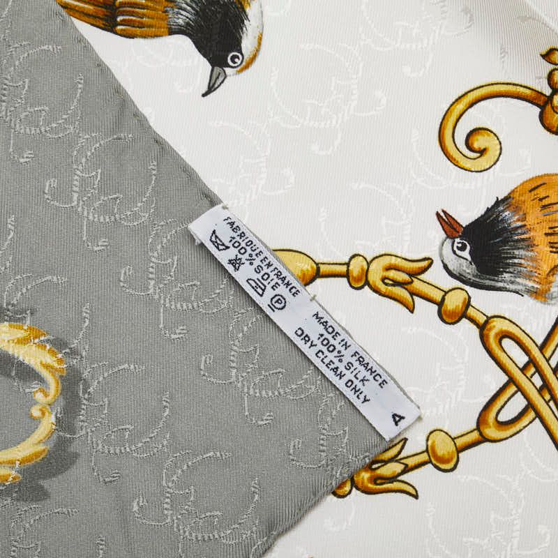 エルメス カレ90 LA CLE des CHAMPS 自由の天地への鍵 グレー マルチ