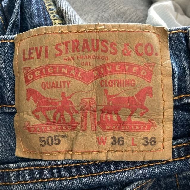 リーバイス505LEVI'Sデニムパンツw36大きいサイズバギーパッチロゴ極太