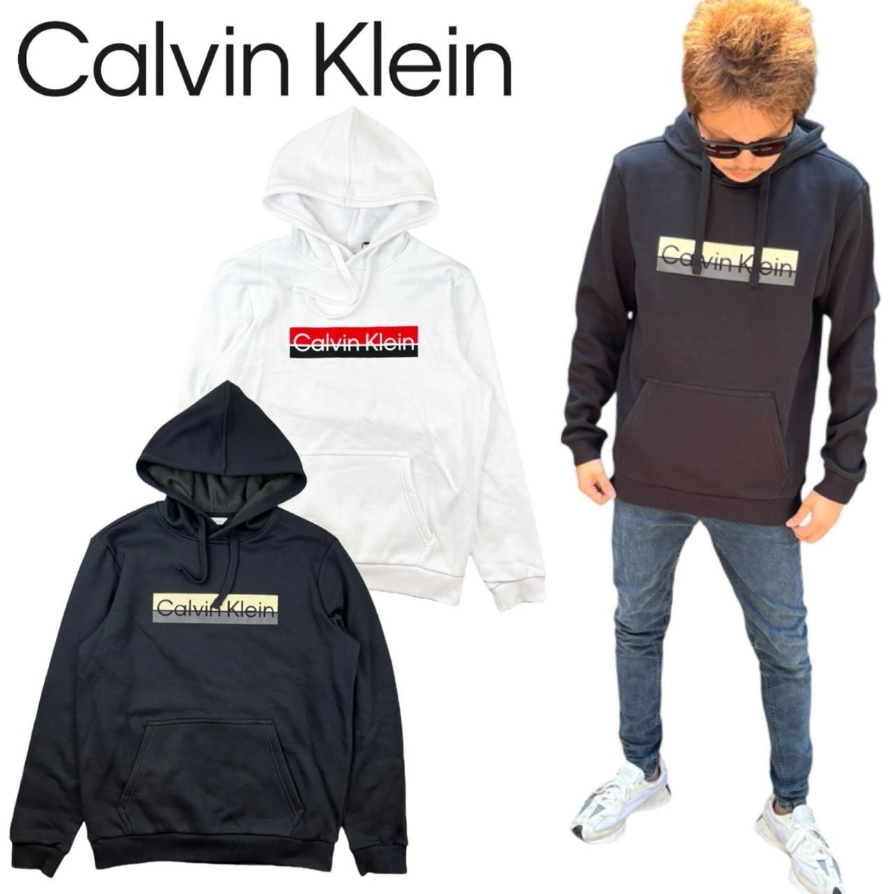 カルバンクライン Calvin Klein トップス パーカー 40QC402 フーディ フリース プリントロゴ 裏起毛 ユニセックス CALVIN  KLEIN TWO TONE STANDARD LOG BOXED PO HOODIE 新品 正規品 未使用品 - メルカリ