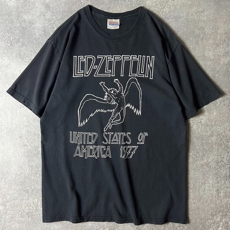 ユーズド レッドツェッペリン ブート バンド T 両面プリント XL 00s Led Zeppelin オフィシャル 1977 ツアー 両面 プリント 半袖