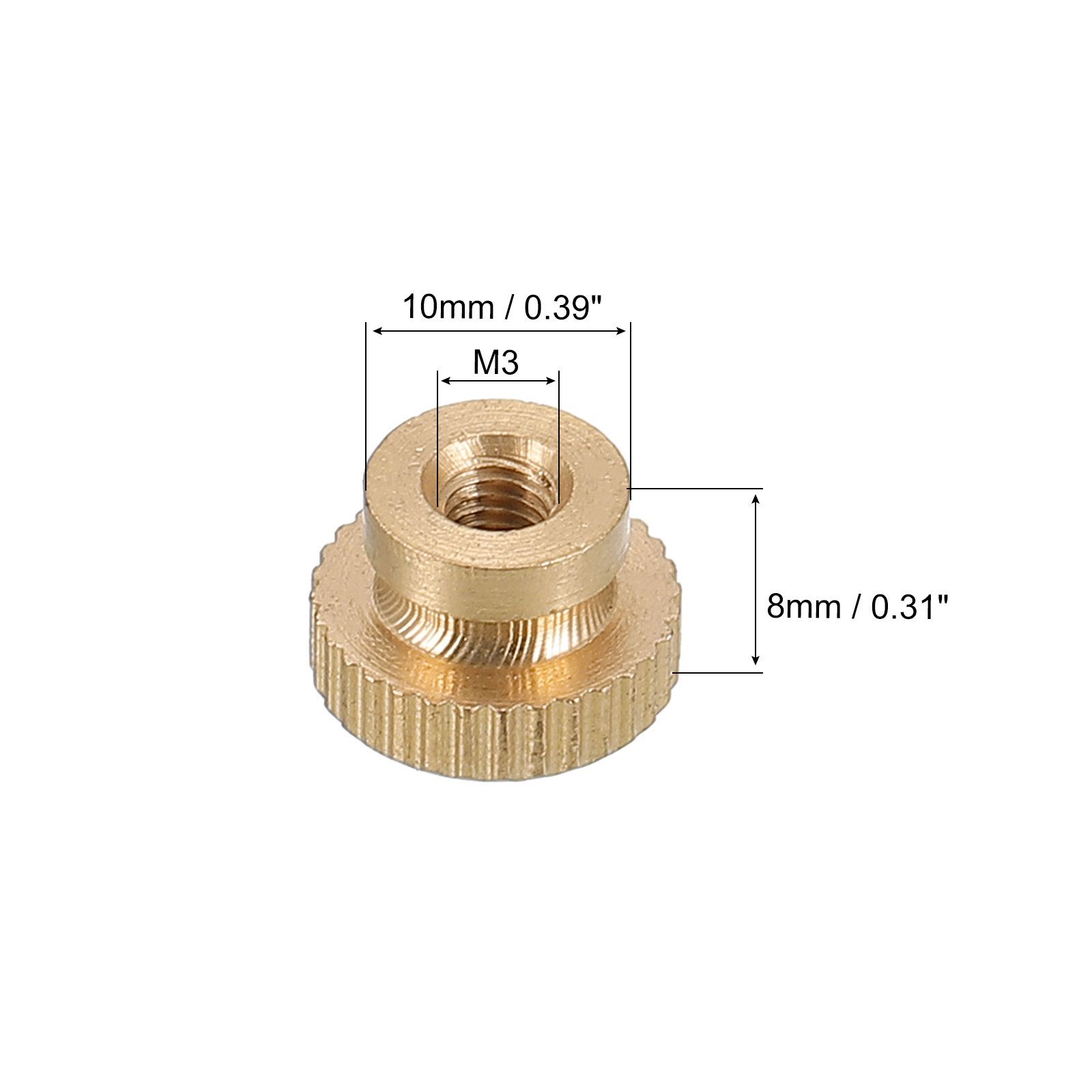 Amazon | uxcell ローレットつまみナット M4 x D9.5 mm x H8 mm