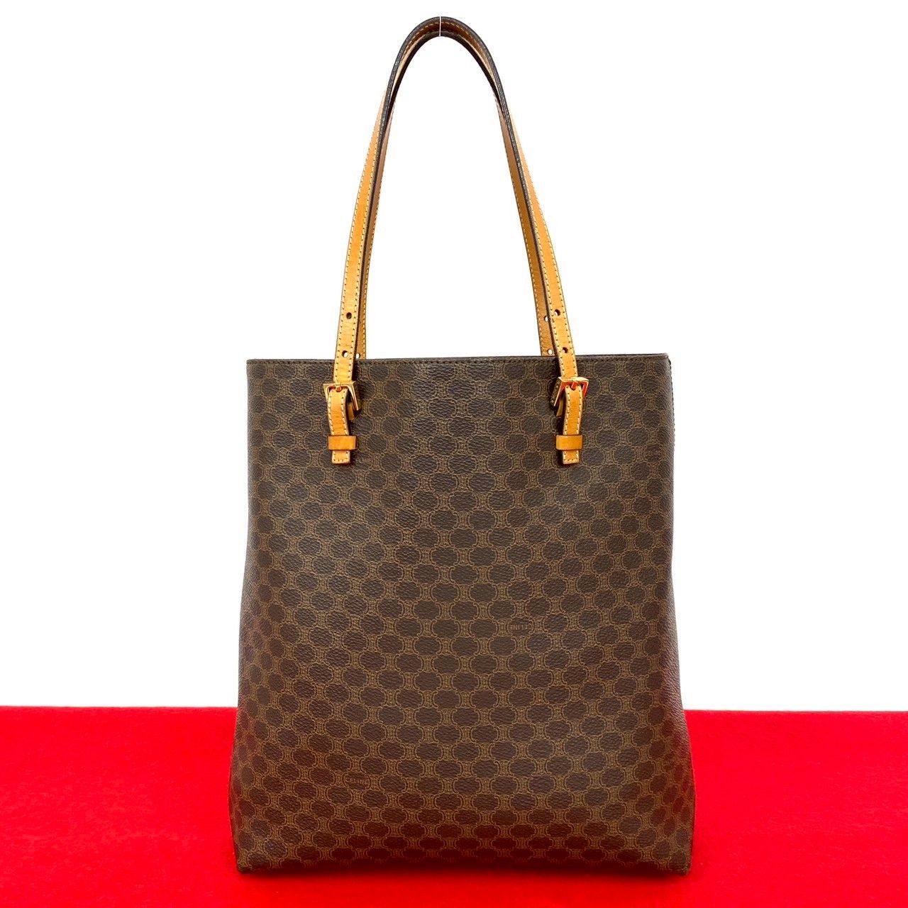 極美品 CELINE セリーヌ マカダム ブラゾン ハンドバッグ トートバッグ CELINE 極 美品 セリーヌ ヴィンテージ マカダム ブラゾン