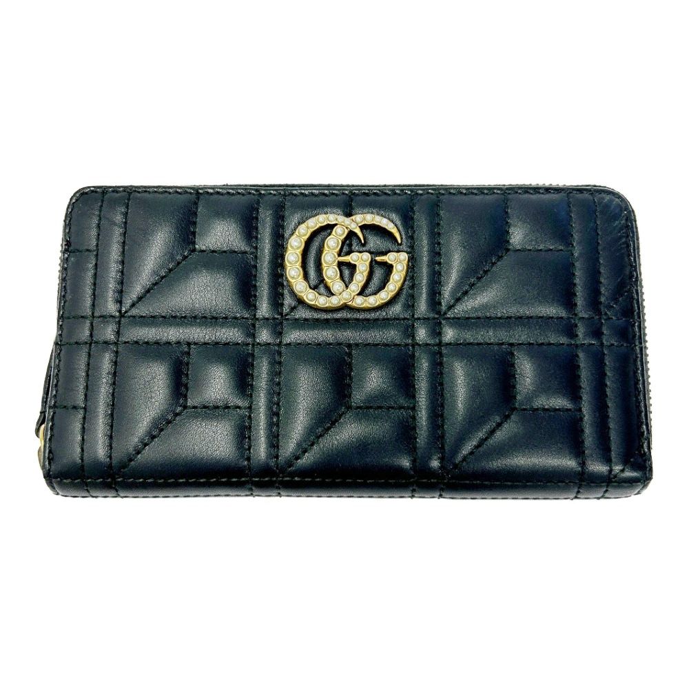 【希少】グッチ 折り財布 デニム マーモント GGパール キルティング GUCCI グッチ 二つ折り財布 デニム パール コンパクト GG