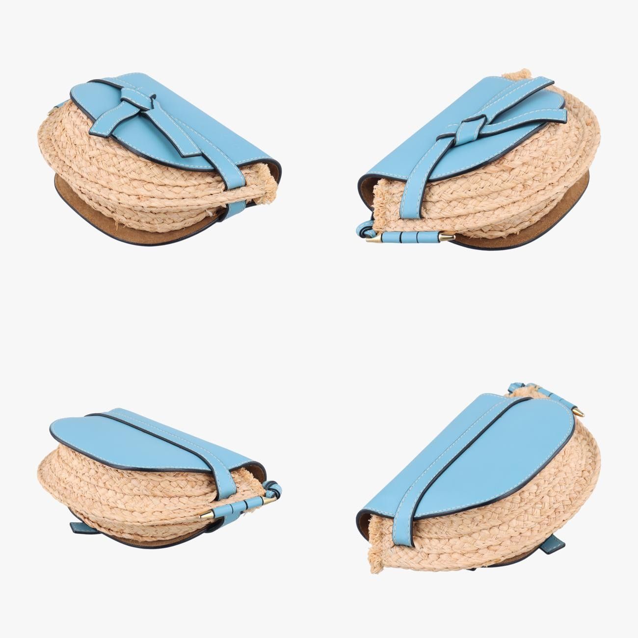 ロエベLoeweゲートブルーレザー×ストロー061906