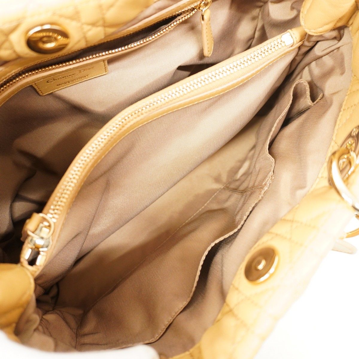 5ge6358-h】クリスチャンディオール ハンドバッグ カナージュ レザー  